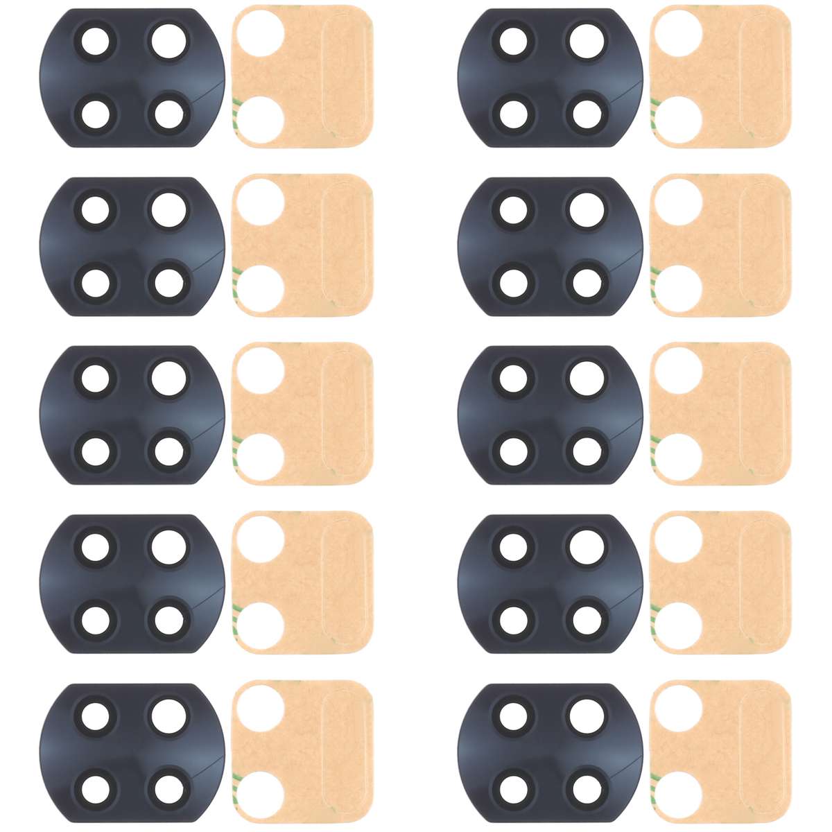 10 PCS Back Camera Lens for Xiaomi Redmi Note 9T 5G M2007J22G