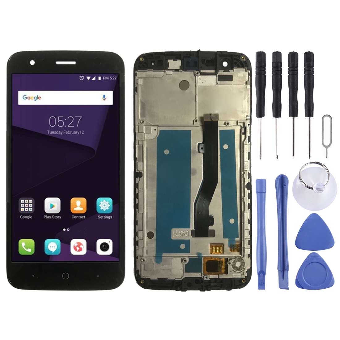OEM LCD Screen for ZTE Blade V8 Lite Digitizer Full Assembly with FrameBlack)