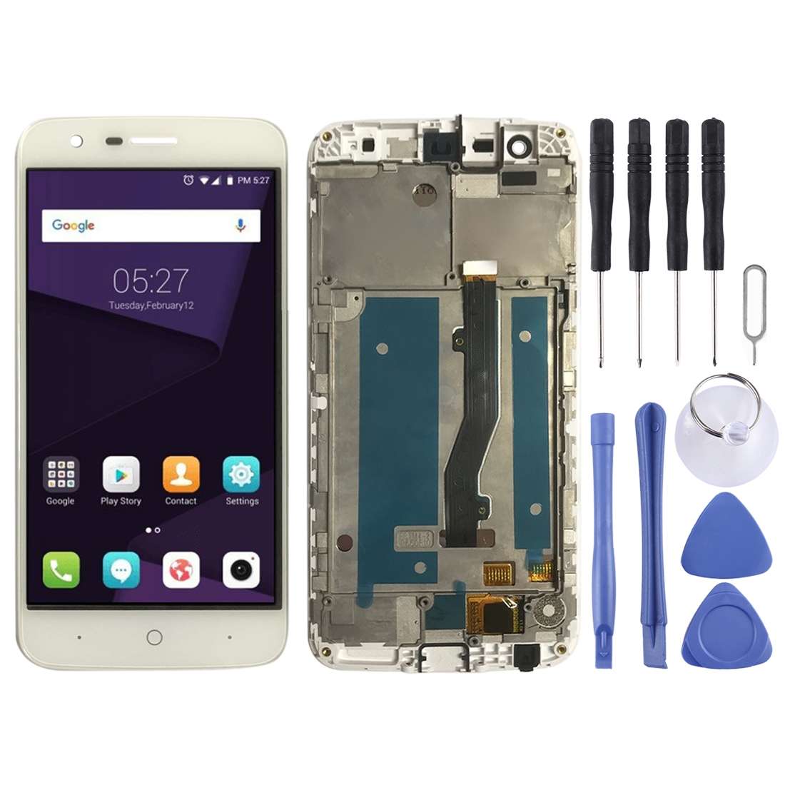 OEM LCD Screen for ZTE Blade V8 Lite Digitizer Full Assembly with FrameBlack)