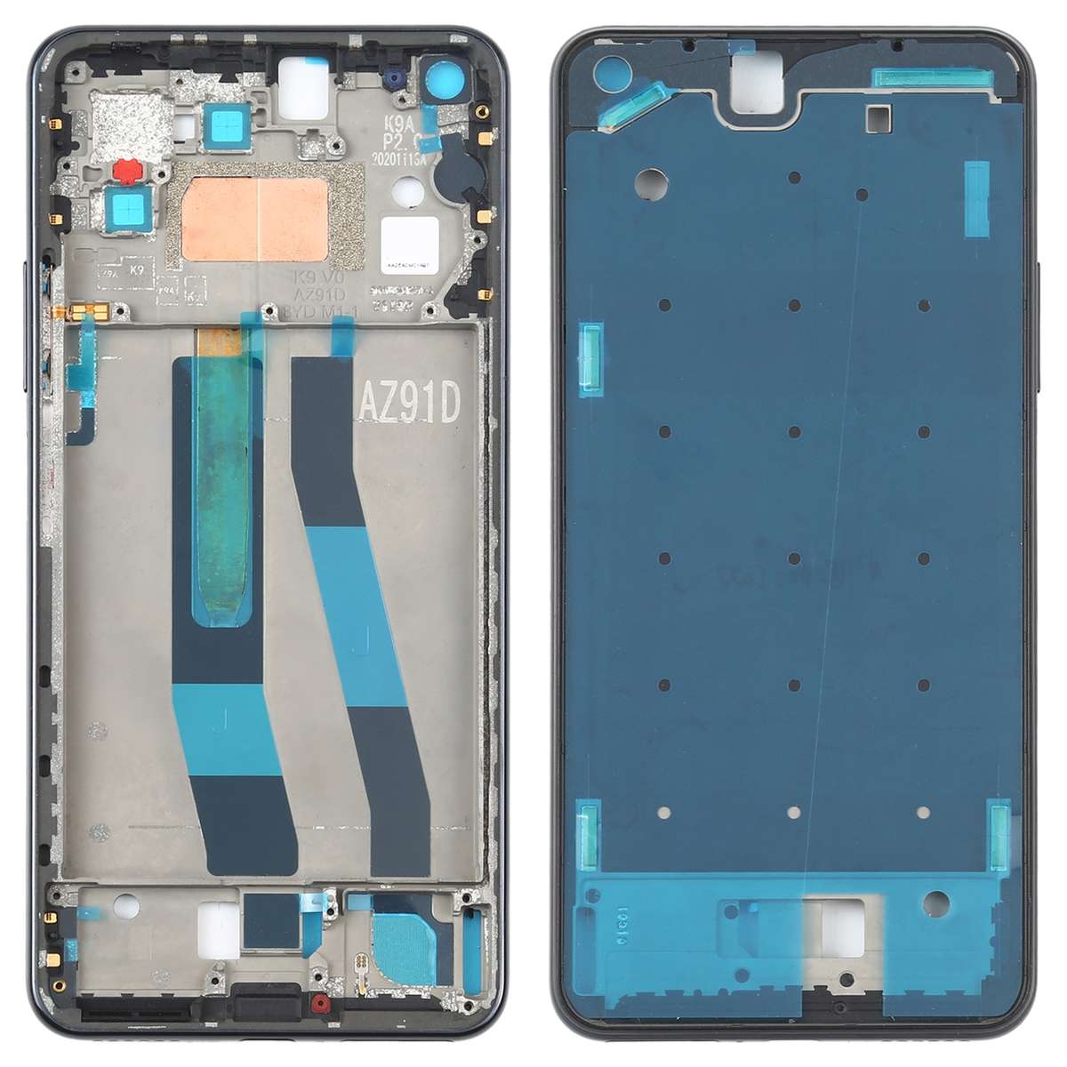 Original Front Housing LCD Frame Bezel Plate for Xiaomi Mi 11 Lite 5G / Mi 11 Youth/11 Lite 5G NE(Bl