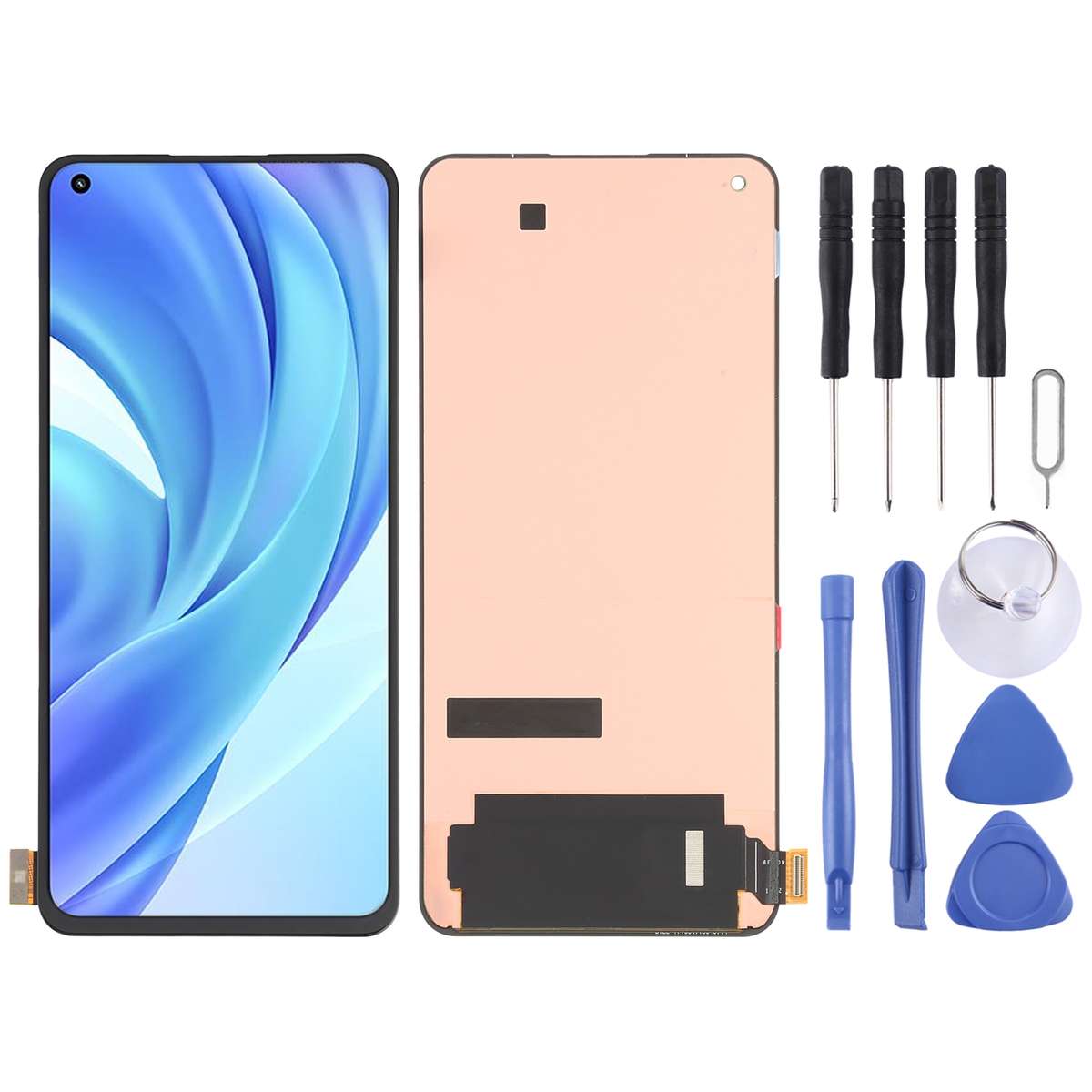 Original AMOLED Material LCD Screen and Digitizer Full Assembly for Xiaomi Mi 11 Lite/11 Lite 5G NE