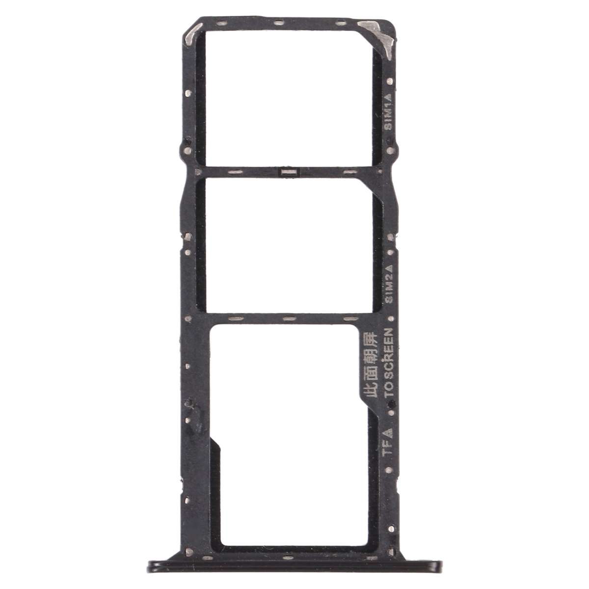 SIM Card Tray + SIM Card Tray + Micro SD Card Tray for Honor 8S 2020 (Black)