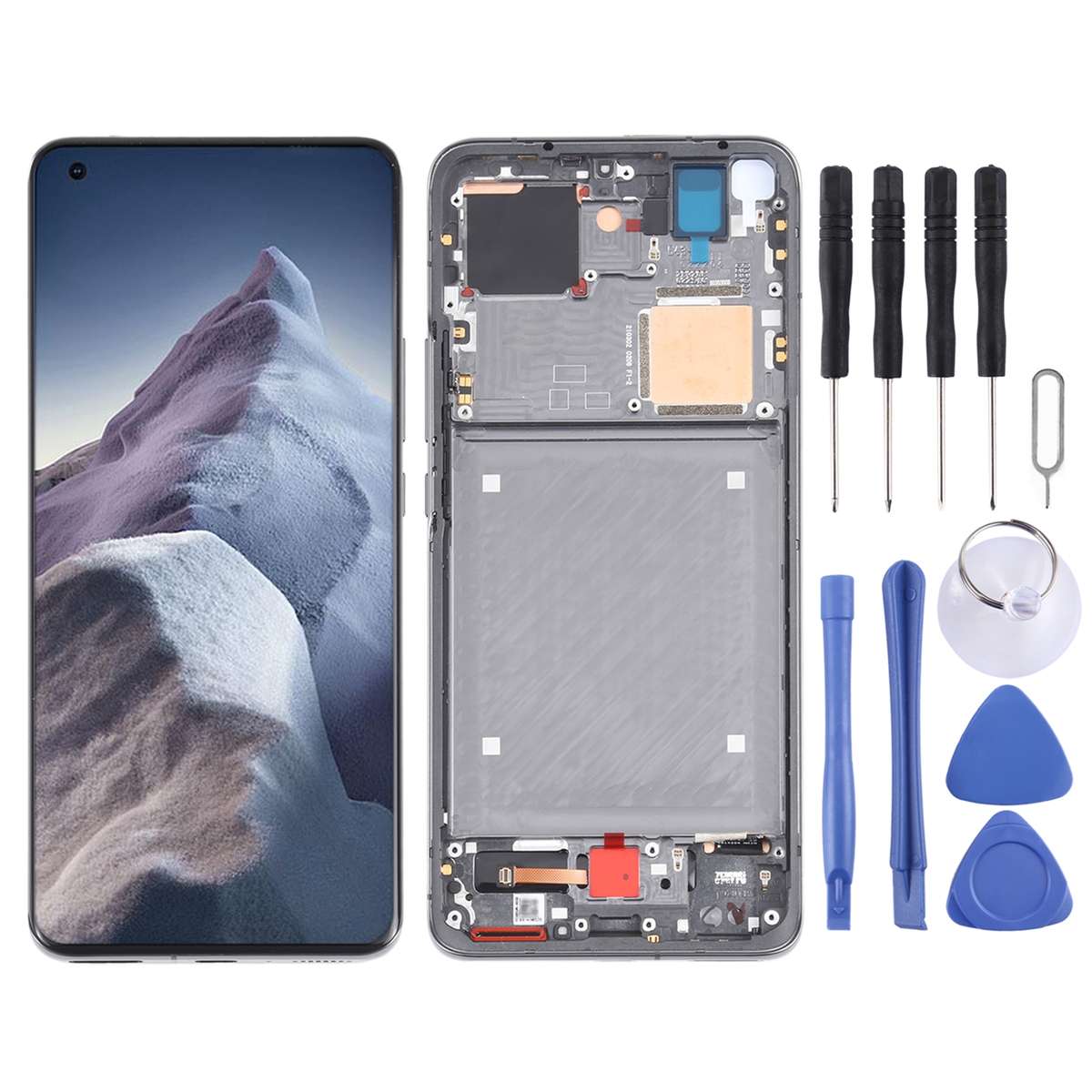 Original AMOLED Material LCD Screen and Digitizer Full Assembly With Frame for Xiaomi Mi 11 Ultra...