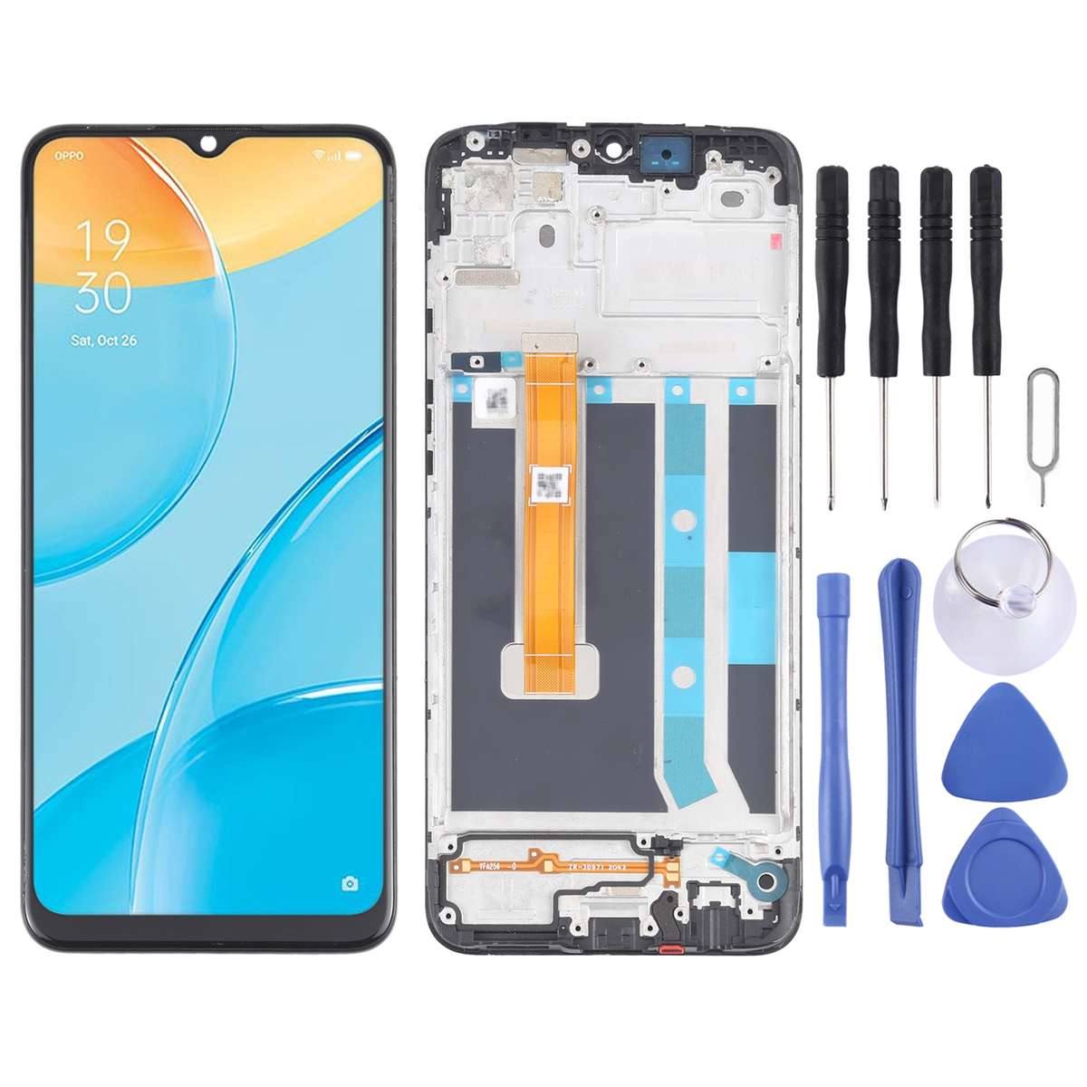 Original LCD Screen and Digitizer Full Assembly With Frame for OPPO A15 / A15S / A35 / A16K CPH21...