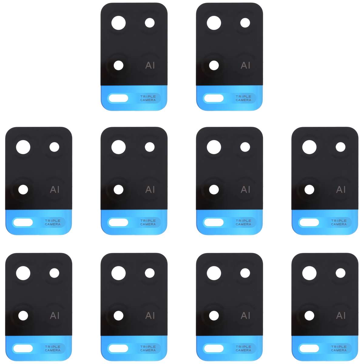 For OPPO A54 4G 10 PCS Back Camera Lens (Blue)