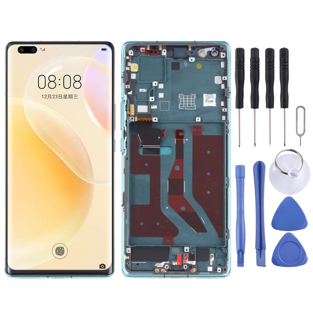 Original OLED LCD Screen for Huawei Nova 8 Pro 5G Digitizer Full Assembly With Frame(Black)