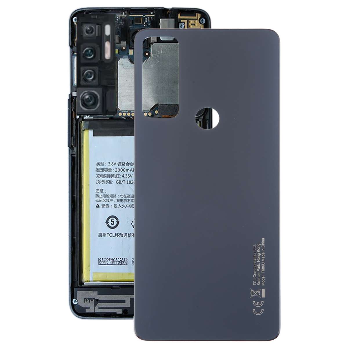 Original Battery Back Cover for TCL 20 R 5G(Grey)