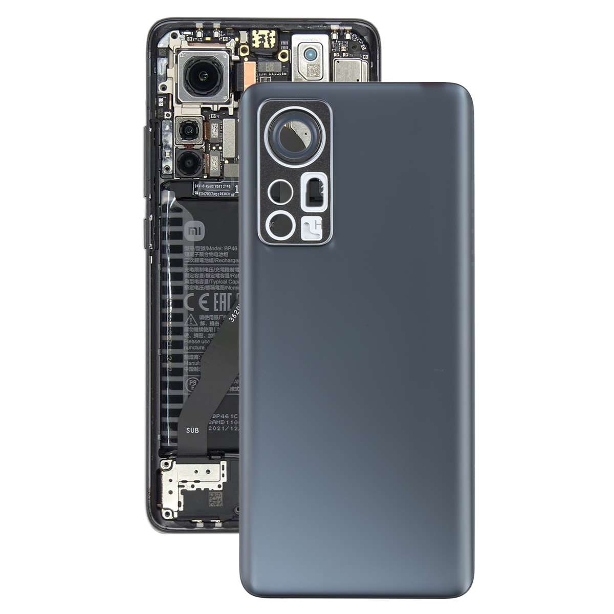 Original Battery Back Cover for Xiaomi 12(Black)