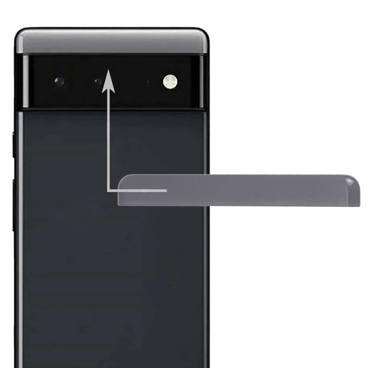 Front Upper Top Back Cover for Google Pixel 6 (Black)