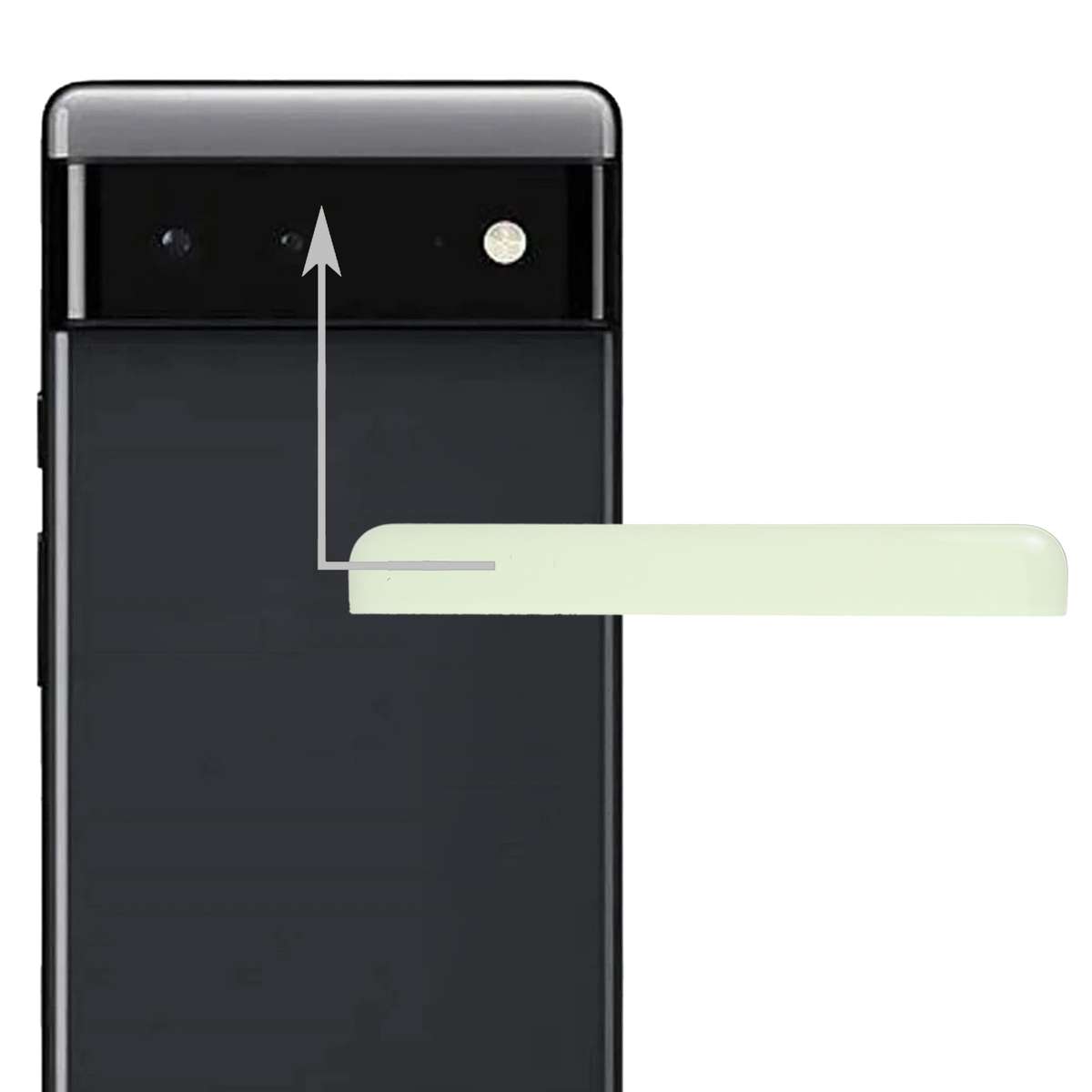 Front Upper Top Back Cover for Google Pixel 6 (Black)