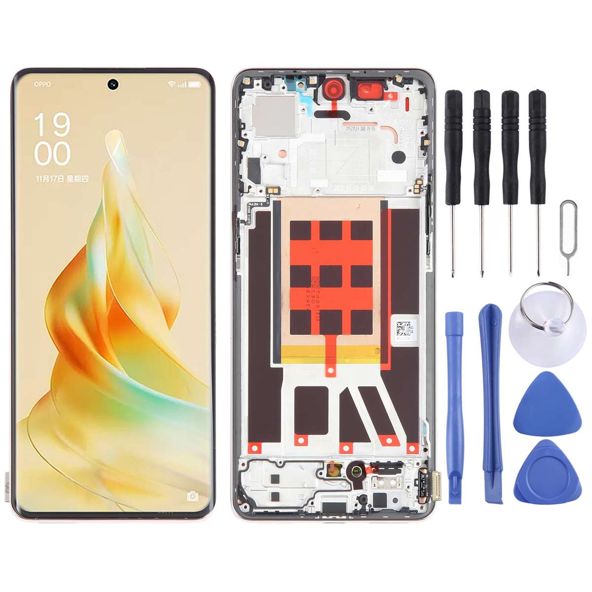 Original LCD Screen For OPPO Reno9 Pro Digitizer Full Assembly with Frame (Black)