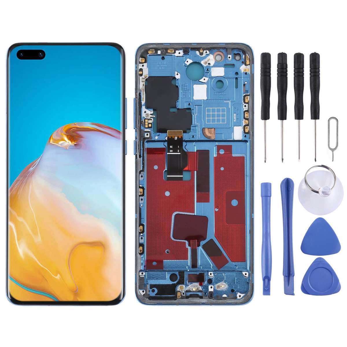 Original LCD Screen For Huawei P40 Pro Digitizer Full Assembly with Frame (Black)
