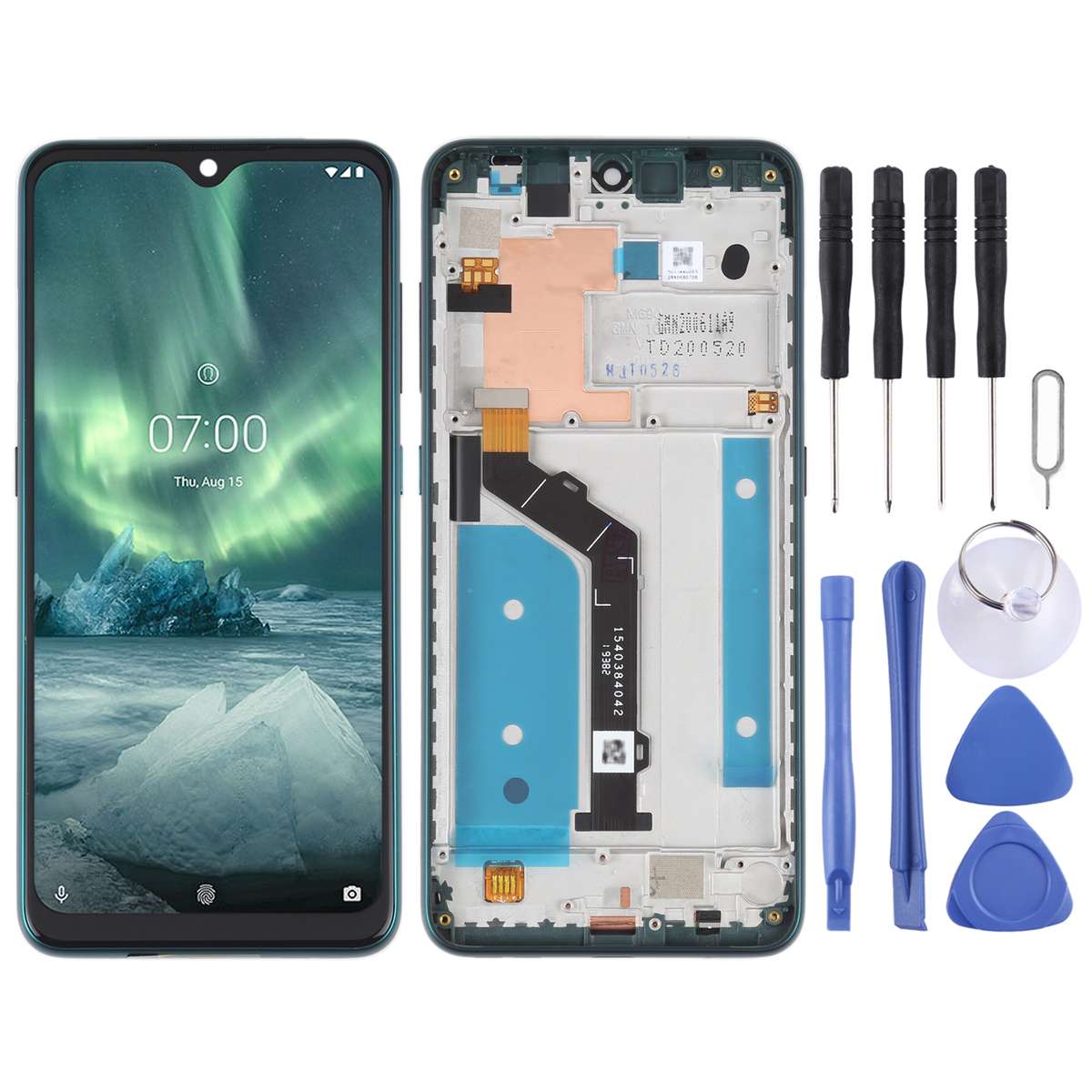 Original LCD Screen For Nokia 7.2 / 6.2 Digitizer Full Assembly with Frame(Black)