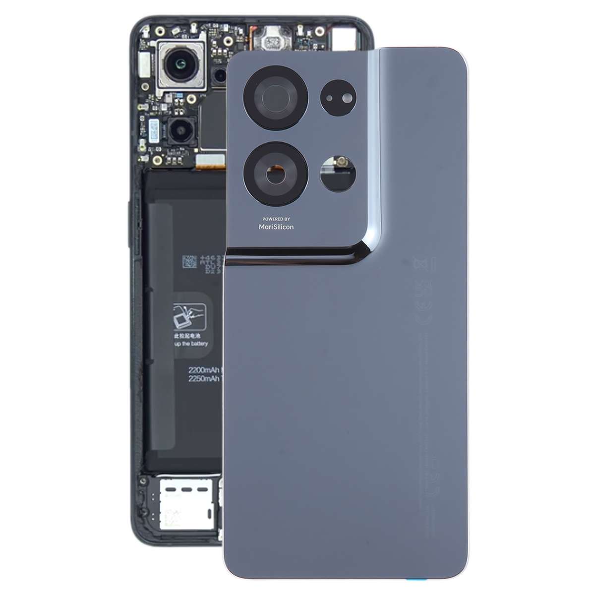 For OPPO Reno8 Pro 5G Original Battery Back Cover with Camera Lens Cover(Black)