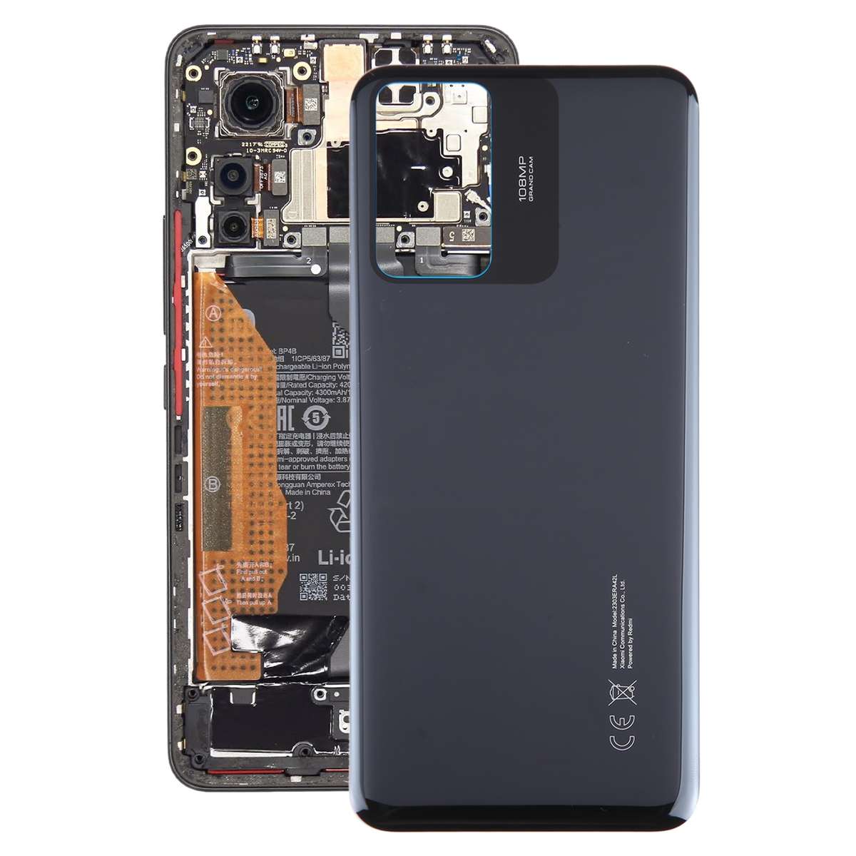 For Xiaomi Redmi Note 12S Original Battery Back Cover(Black)