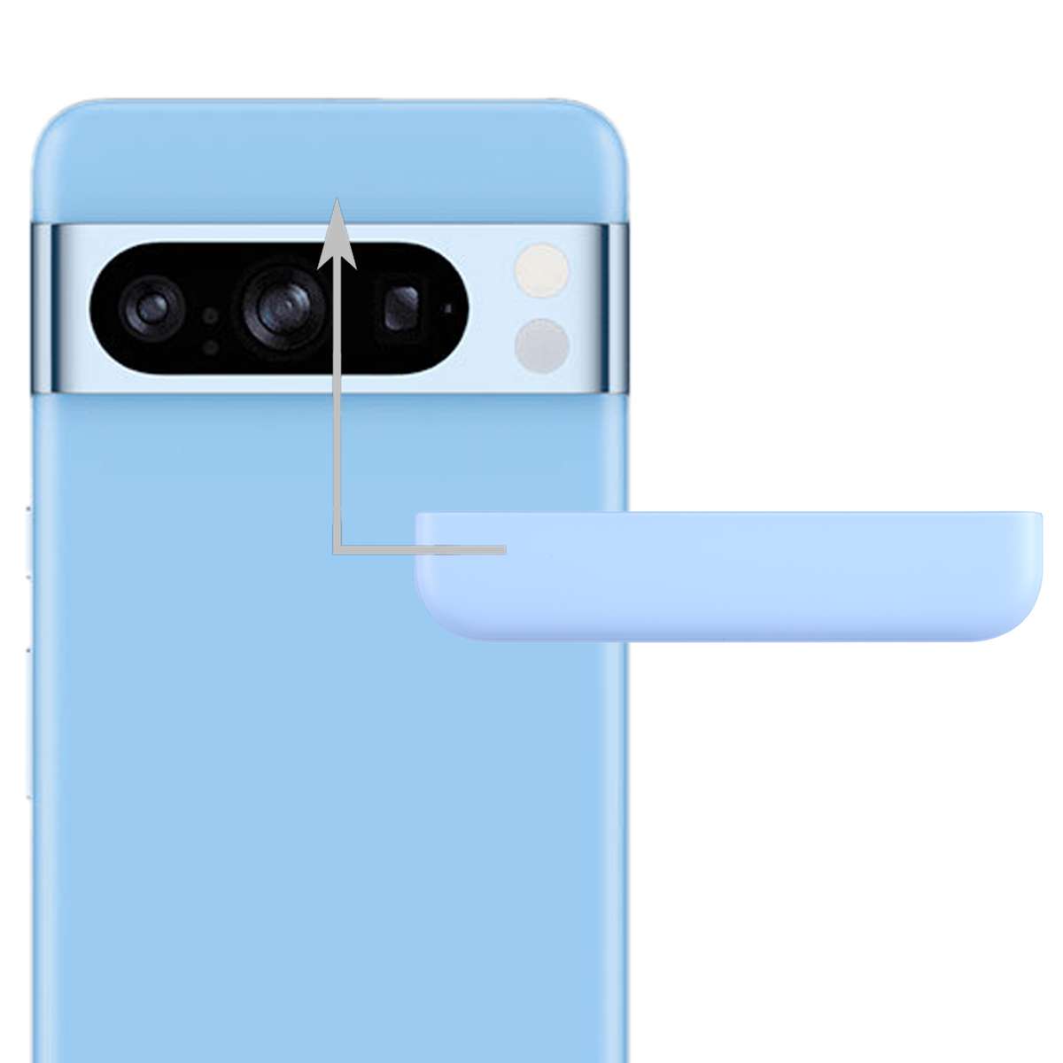 For Google Pixel 8 Pro Original Front Upper Top Back Cover (Black)