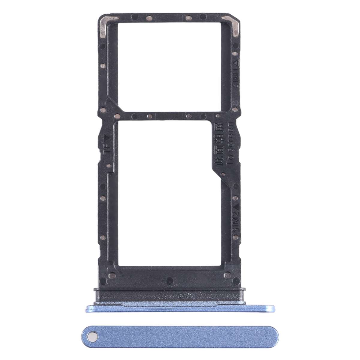 For Honor Play6C SIM + SIM / Micro SD Card Tray (Black)