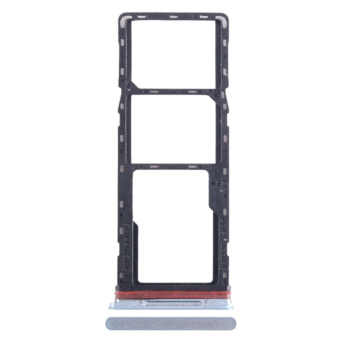 For Infinix Hot 11 X662 SIM Card Tray + SIM Card Tray + Micro SD Card Tray (Silver)