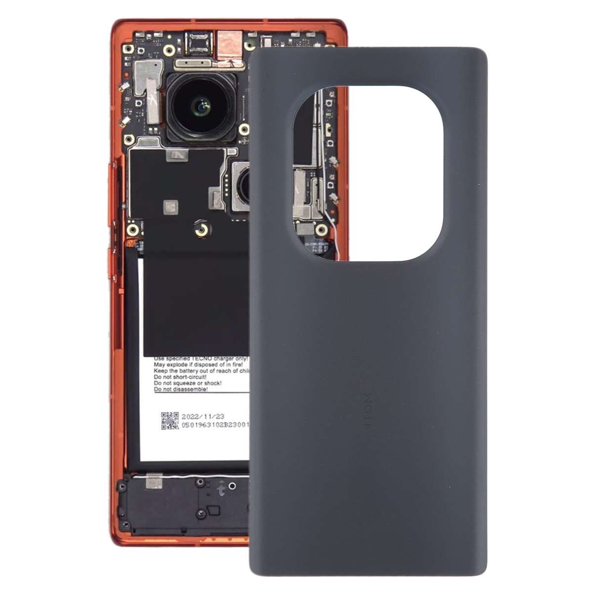 For Tecno Phantom X2 Pro AD9 Original Battery Back Cover(Silver)