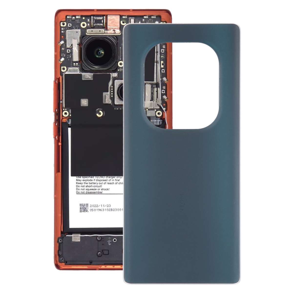 For Tecno Phantom X2 Pro AD9 Original Battery Back Cover(Silver)