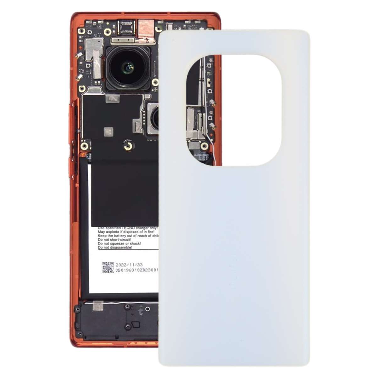 For Tecno Phantom X2 Pro AD9 Original Battery Back Cover(Silver)
