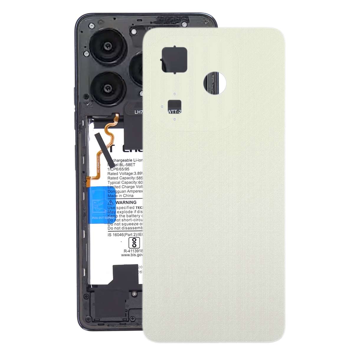 For itel P55 Original Battery Back Cover(Black)