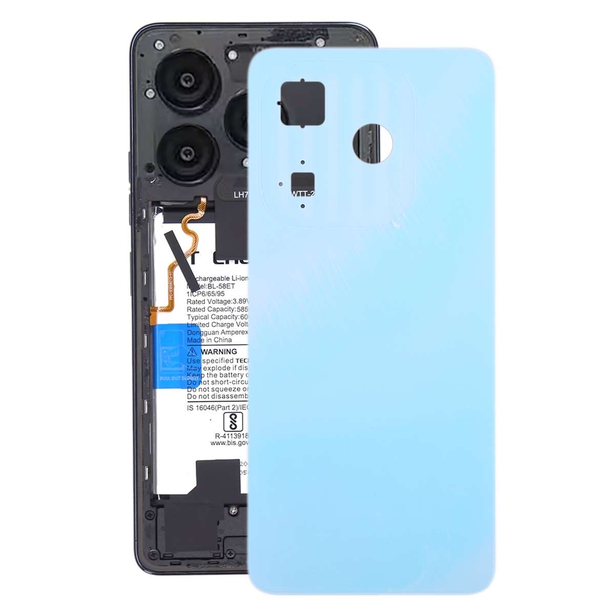 For itel P55 Original Battery Back Cover(Black)