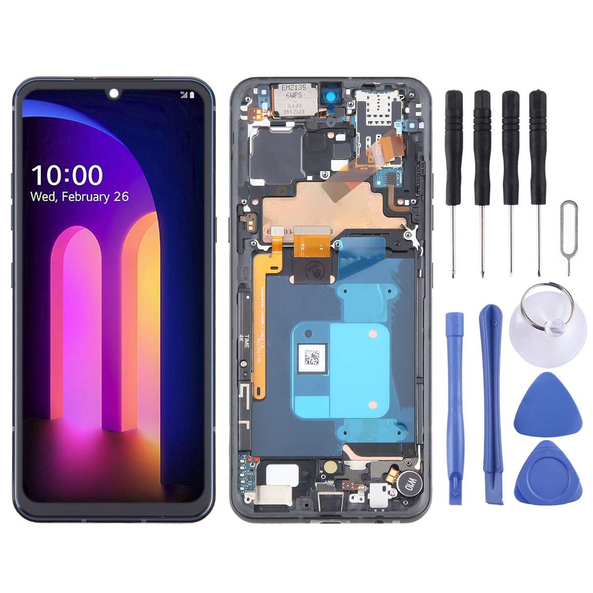 For LG V60 ThinQ US Version Original LCD Screen Digitizer Full Assembly with Frame (Black)