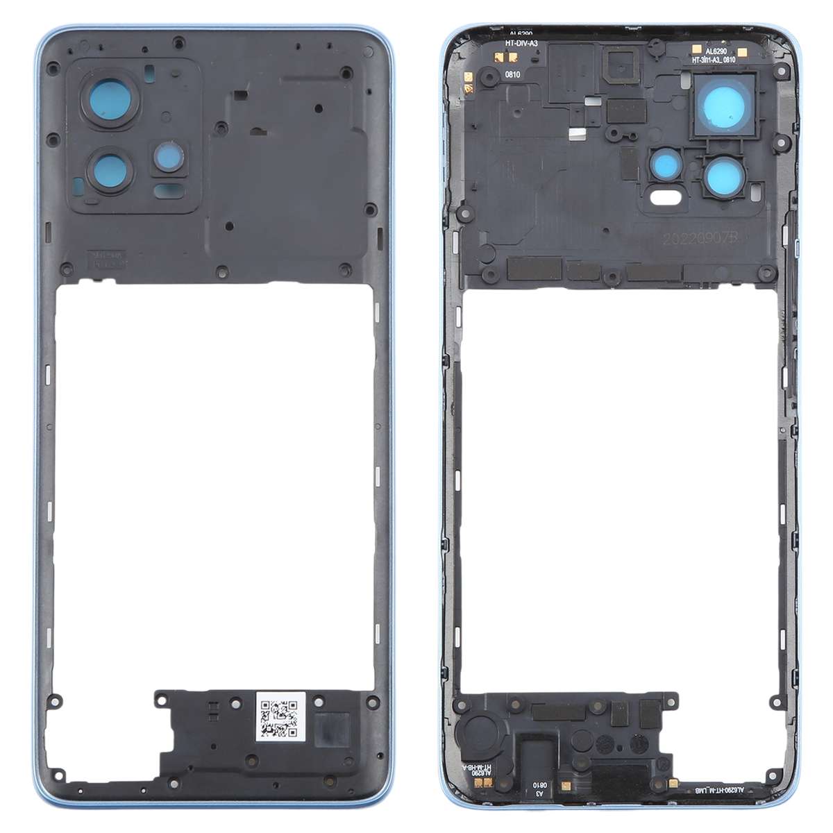 For Motorola Moto G72 Original Middle Frame Bezel Plate (Black)