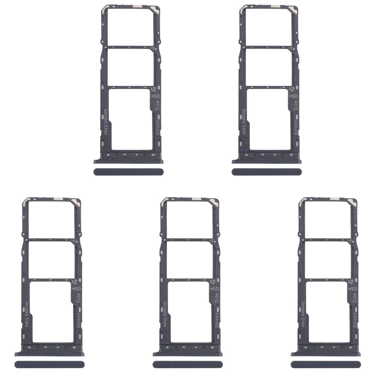 For Infinix Smart 8 Plus X6526 5pcs SIM Card Tray + SIM Card Tray + Micro SD Card Tray (Black)