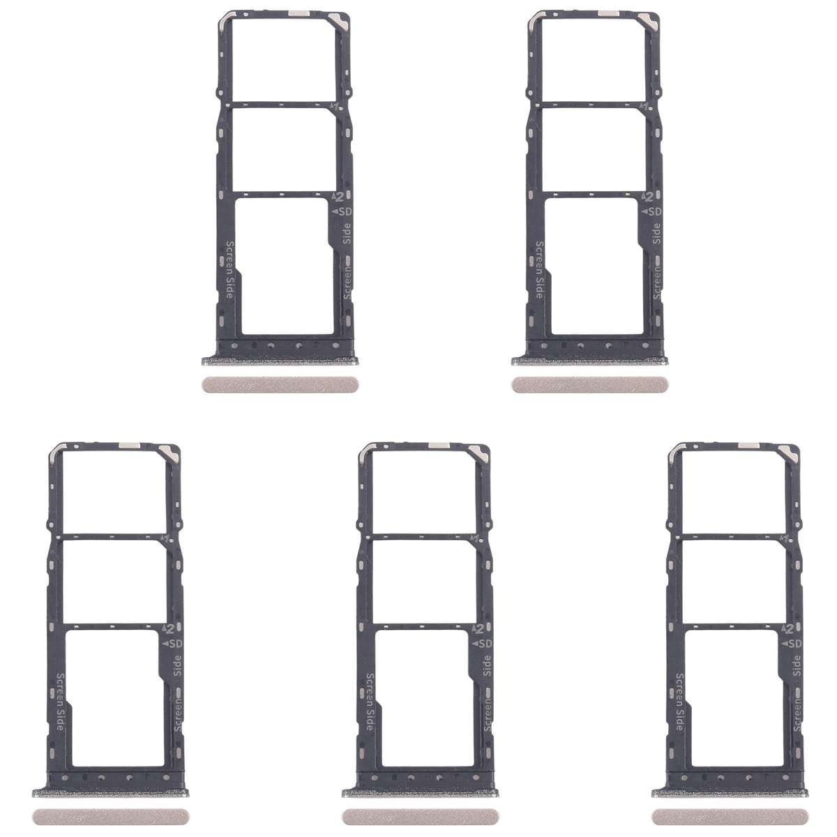 For Infinix Smart 8 Plus X6526 5pcs SIM Card Tray + SIM Card Tray + Micro SD Card Tray (Black)
