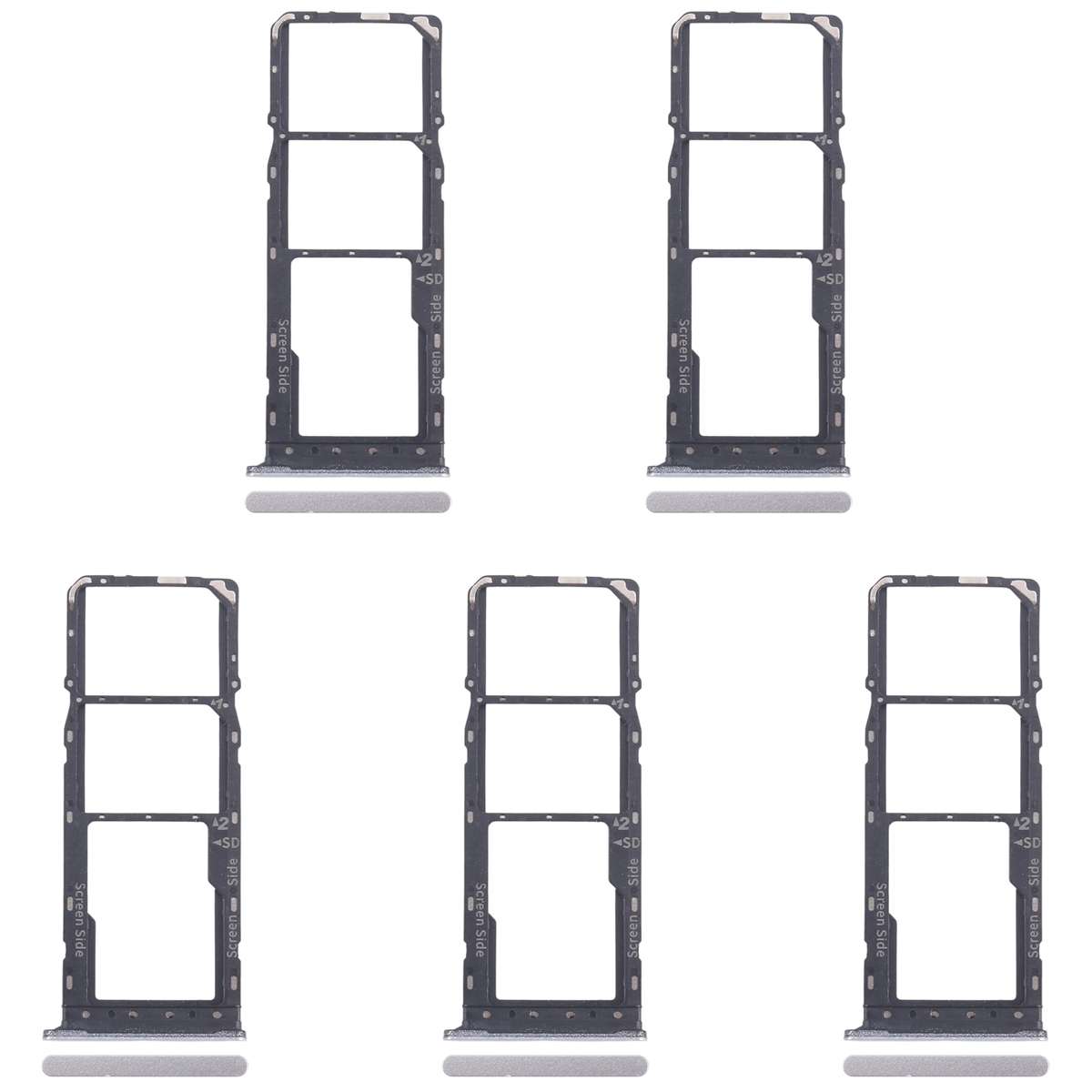 For Infinix Smart 8 Plus X6526 5pcs SIM Card Tray + SIM Card Tray + Micro SD Card Tray (Black)