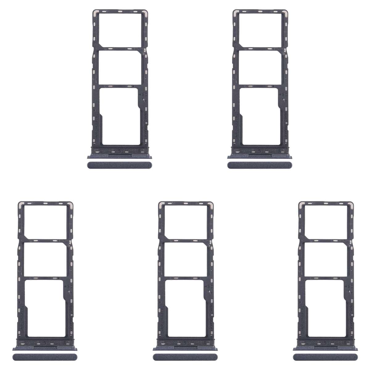 For Infinix Smart 8 India 5pcs SIM Card Tray + SIM Card Tray + Micro SD Card Tray (Black)