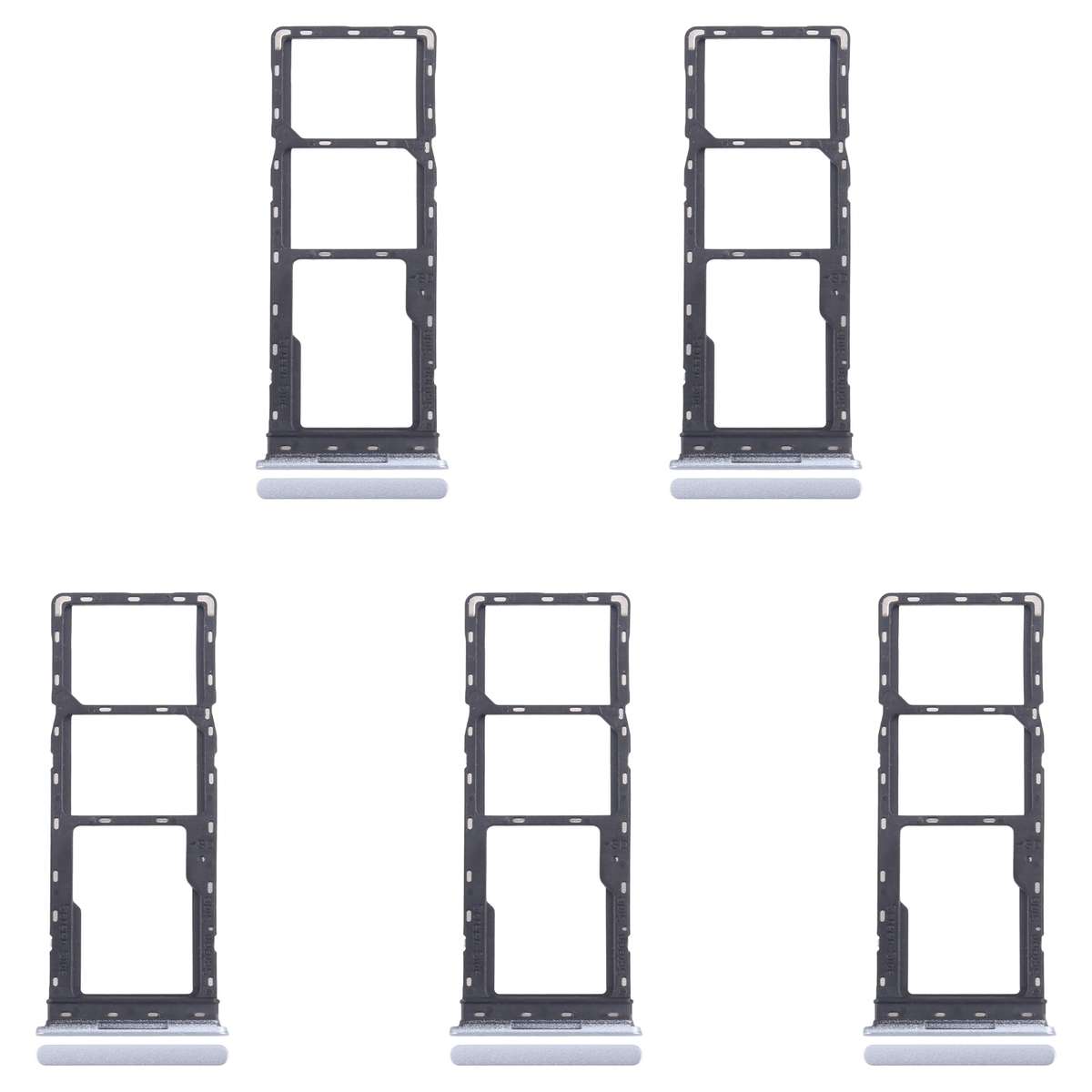 For Infinix Smart 8 HD 5pcs SIM Card Tray + SIM Card Tray + Micro SD Card Tray (Black)