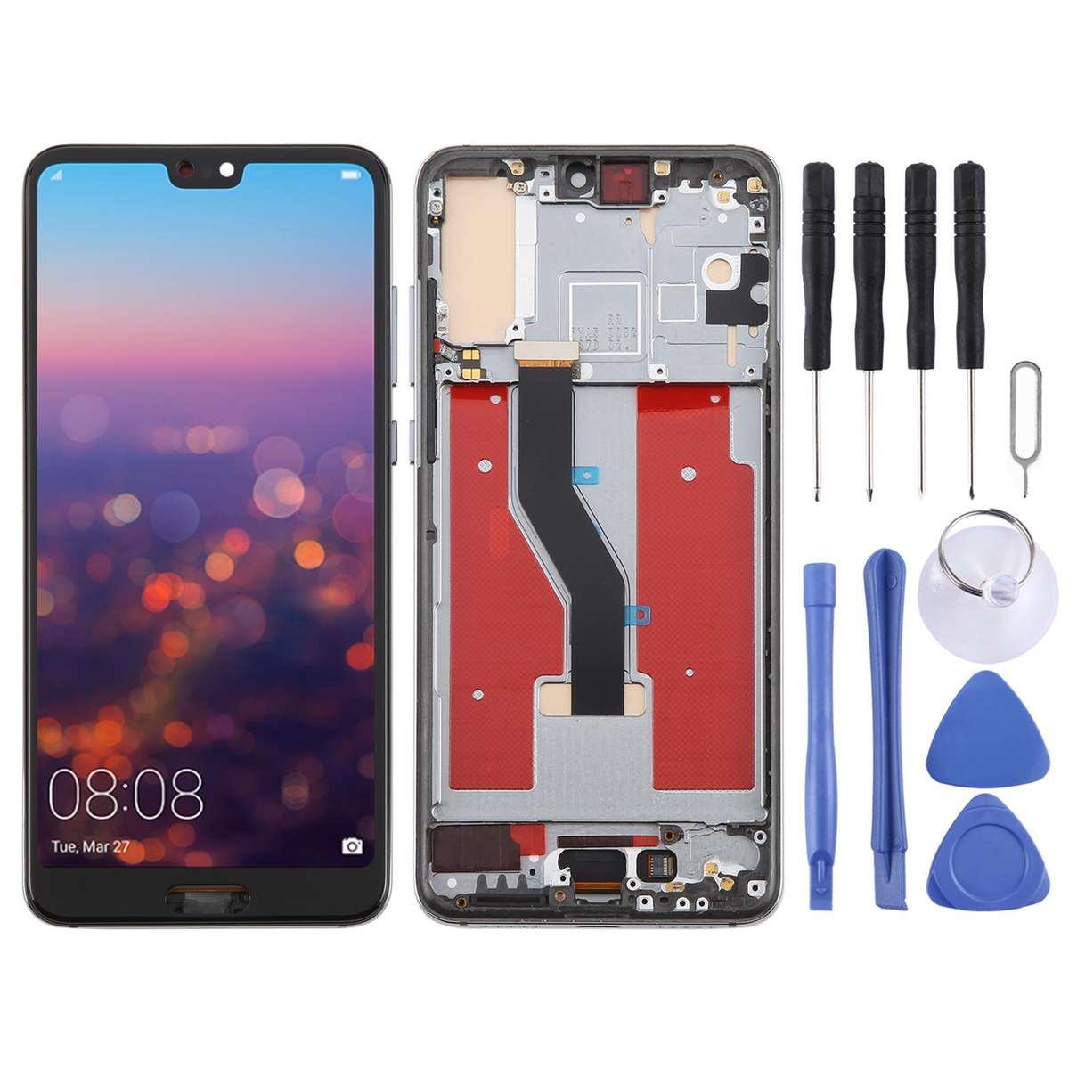 For Huawei P20 Pro TFT LCD Screen Digitizer Full Assembly with Frame(Black)