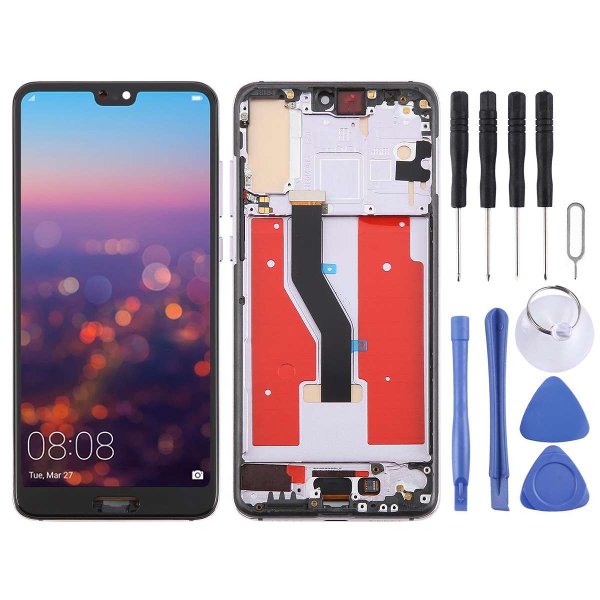 For Huawei P20 Pro TFT LCD Screen Digitizer Full Assembly with Frame(Black)