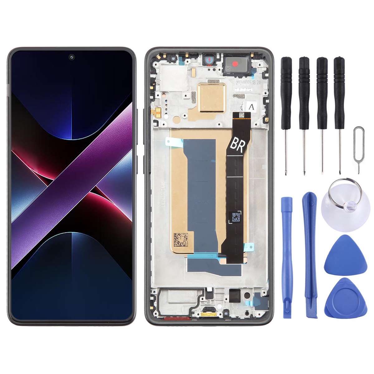 For Xiaomi Poco X7 Pro AMOLED Original LCD Screen Digitizer Full Assembly with Frame (Black)