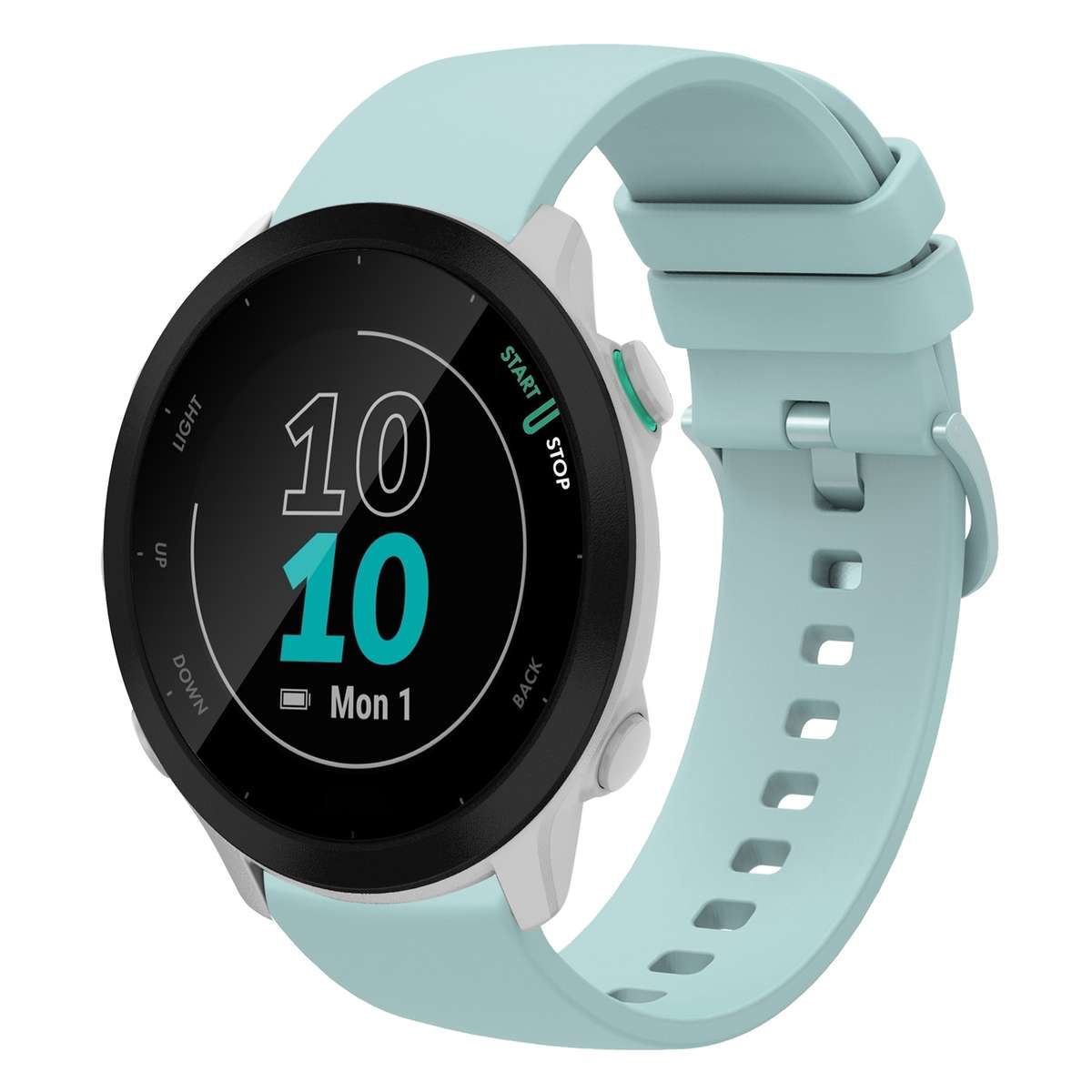 For Garmin Forerunner 55 20mm Solid Color Soft Silicone Watch Band(White)