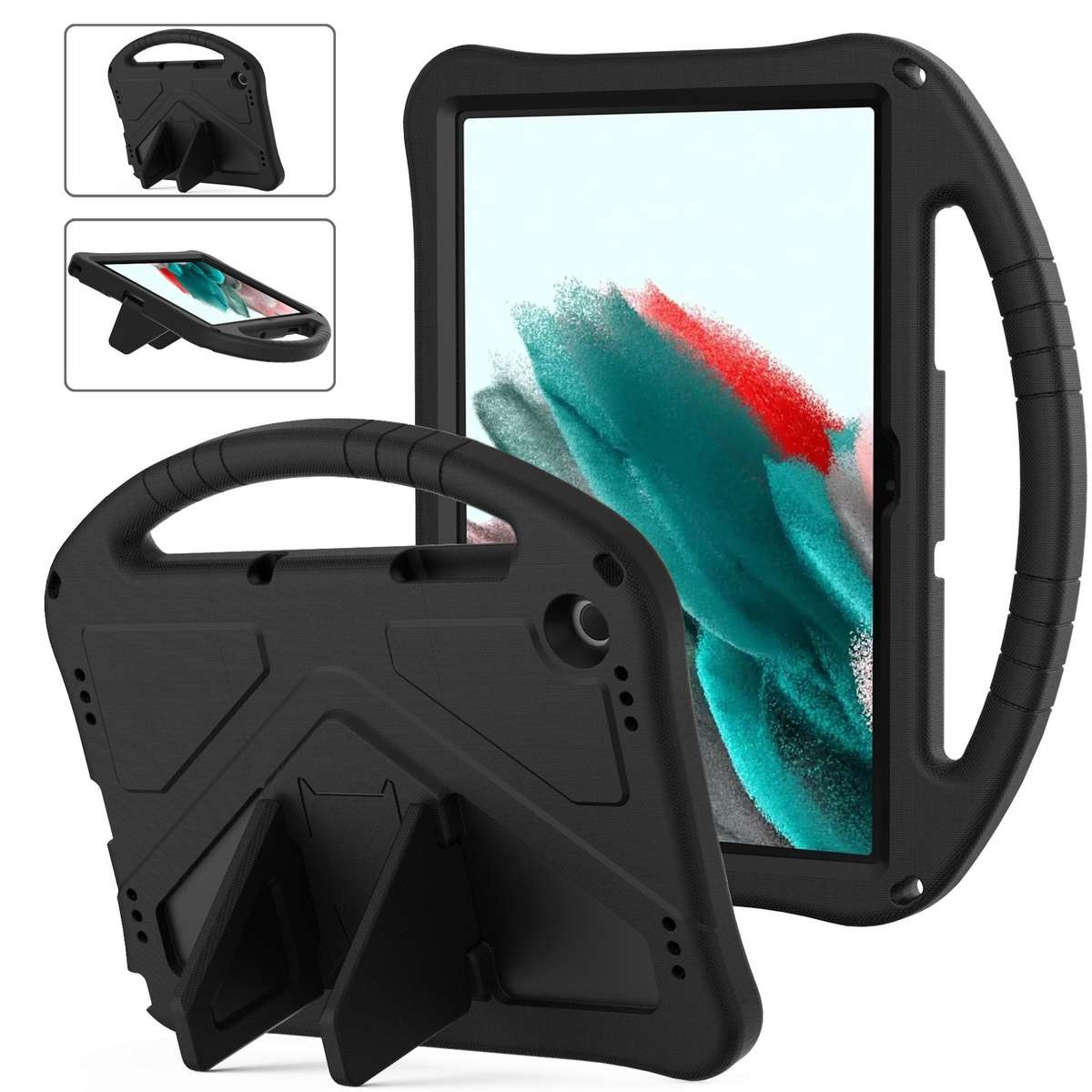 For Samsung Galaxy Tab A9+ EVA Shockproof Tablet Case with Holder(Black)