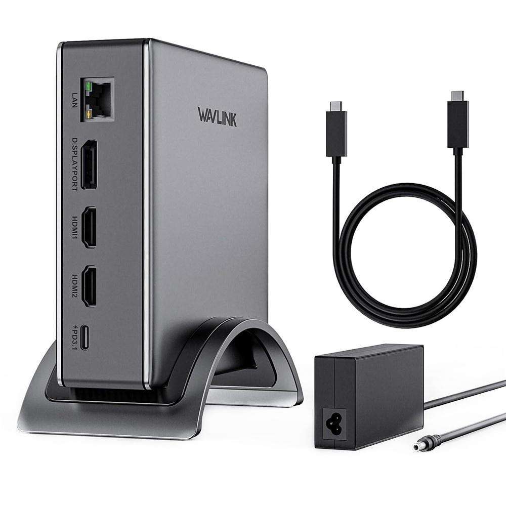 WAVLINK UMD27PRO 8K 30Hz / 4K 144Hz 140W PD HUB Adapter, Plug:US Plug