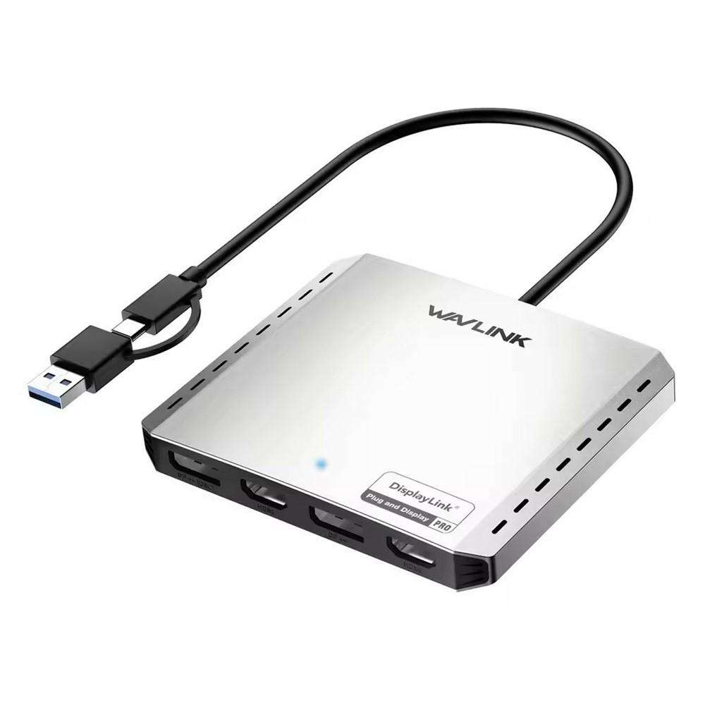 WAVLINK UG7501DH 85W Upstream Charging 2DP + 2HD Converter 4K / 8K Display Adapter