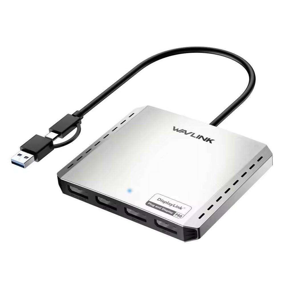 WAVLINK UG7501D 85W Upstream Charging 4 DP Converter 4K / 8K Display Adapter