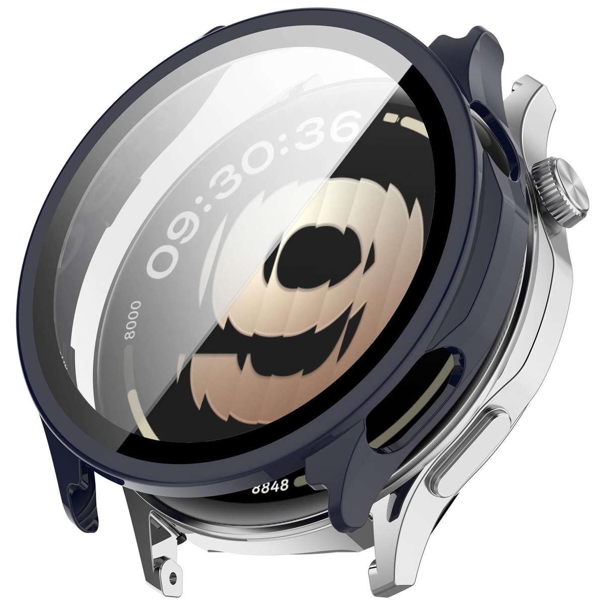 For OPPO Watch S Tempered Film Integrated PC Watch Protective Cover(Black)