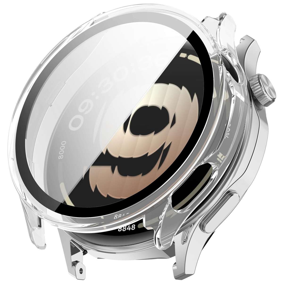 For OPPO Watch S Tempered Film Integrated PC Watch Protective Cover(Black)