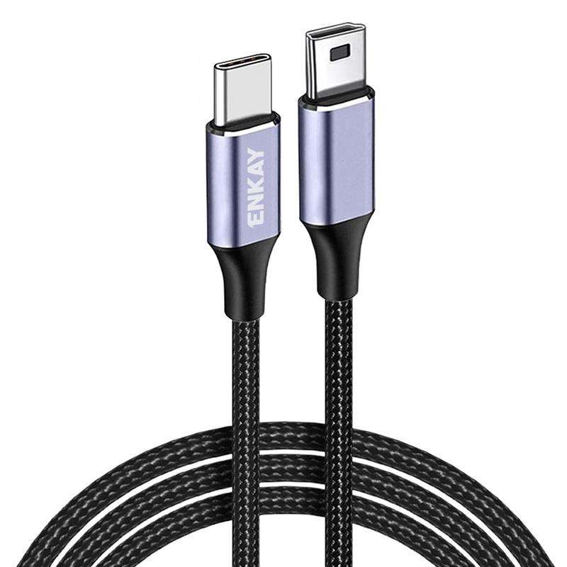 ENKAY USB-C / Type-C to Mini USB 2.0 Charging Cord Data Cable For Digital Cameras / MP3 Players, Len