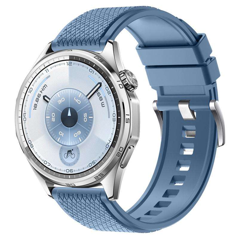 22mm Longines Texture Fluororubber Watch Band(Black)