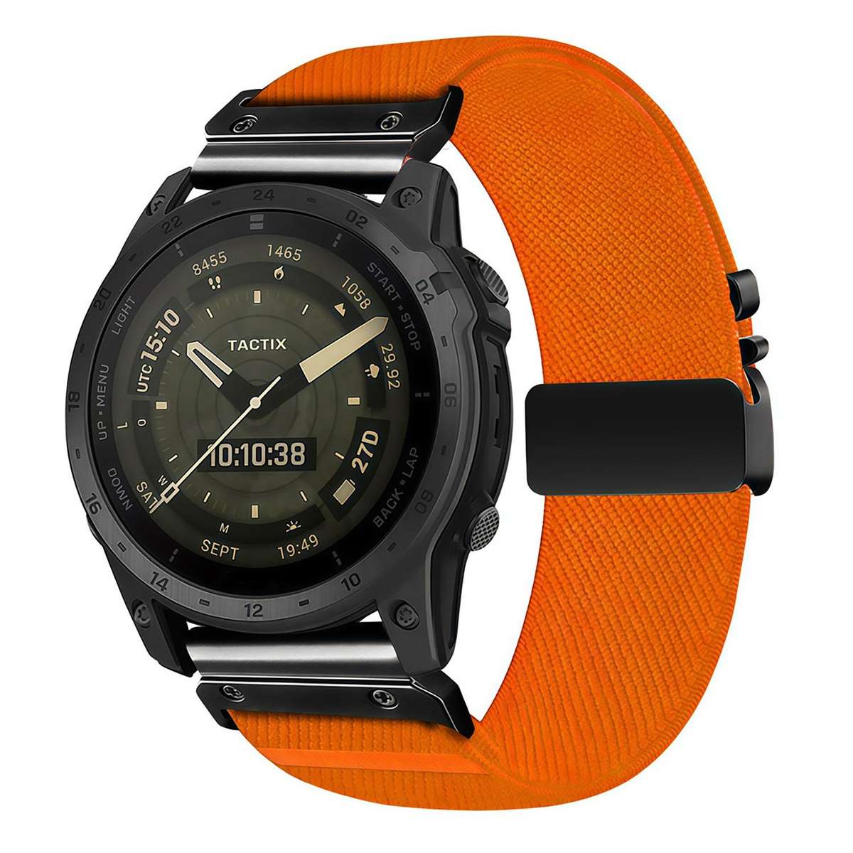 For Gamin 26mm Parachute Buckle Diagonal Weave Stretch Nylon Watch Band(Space Grey)