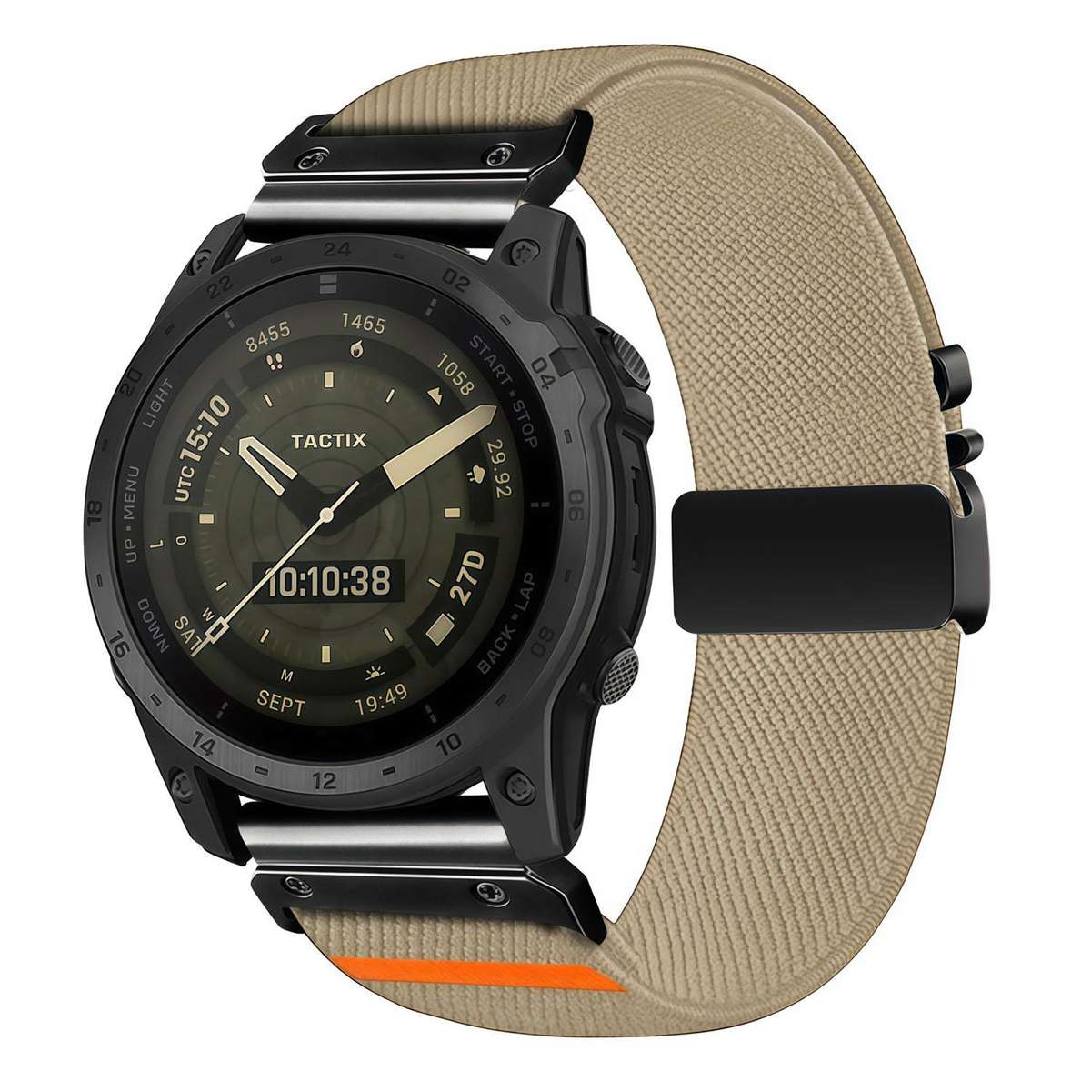 For Gamin 26mm Parachute Buckle Diagonal Weave Stretch Nylon Watch Band(Space Grey)