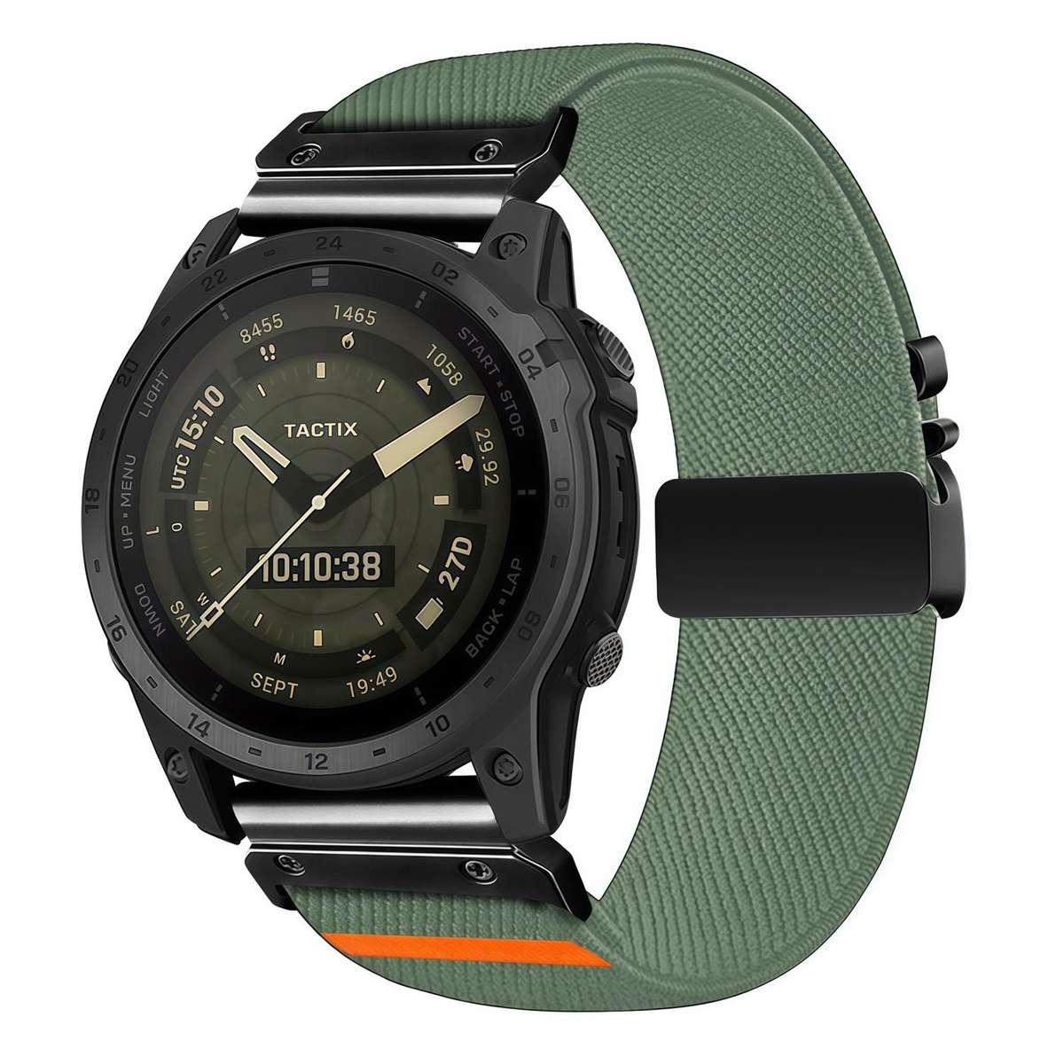 For Gamin 26mm Parachute Buckle Diagonal Weave Stretch Nylon Watch Band(Space Grey)