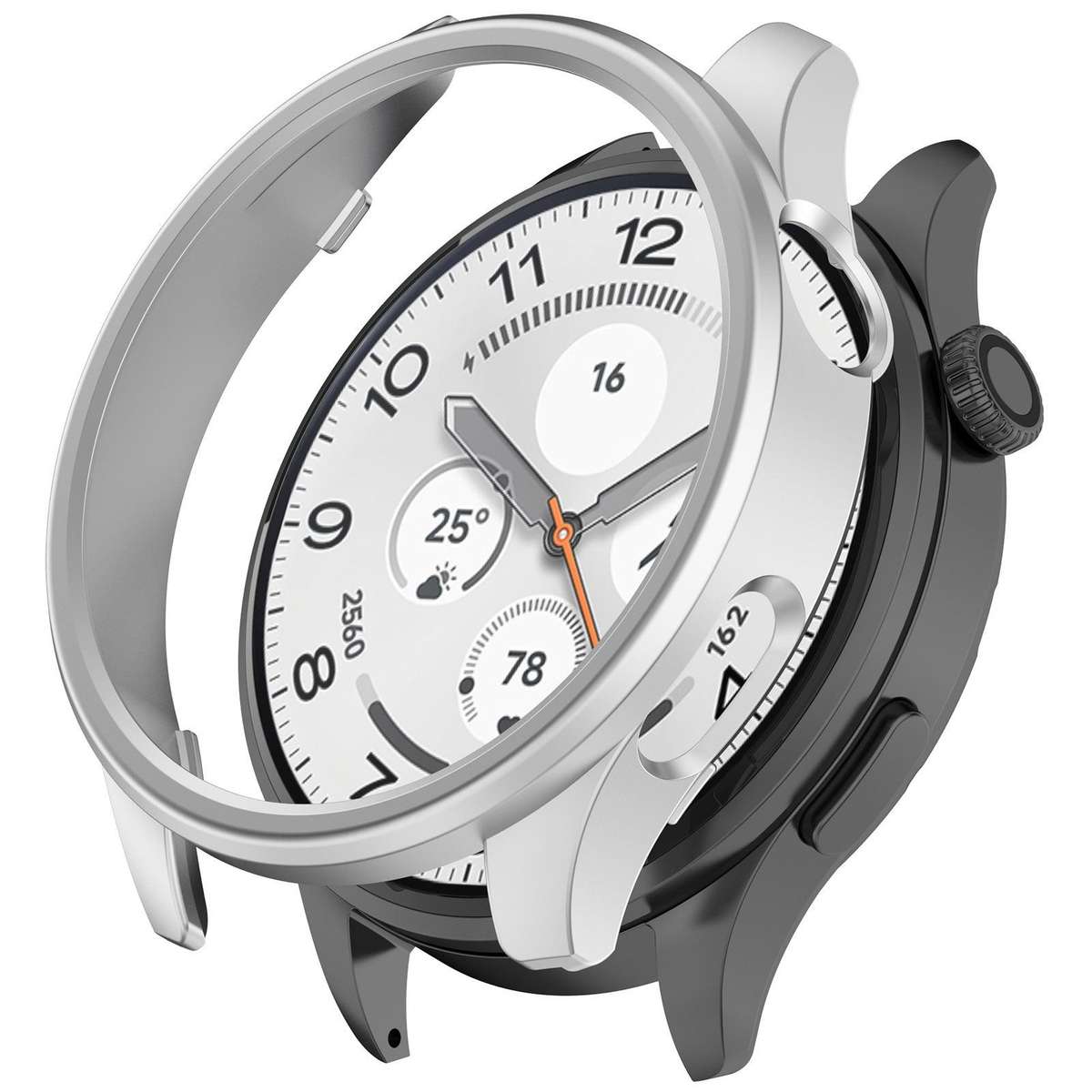 For Xiaomi Watch 5 Half Coverage Hollow PC Watch Protective Case(Brushed Silver)